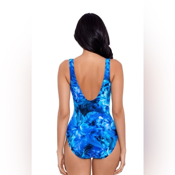 Miracle Suit Revele Blue- One Piece Swimsuit- padded Straps & Draped Silhouette - Picture 3 of 14